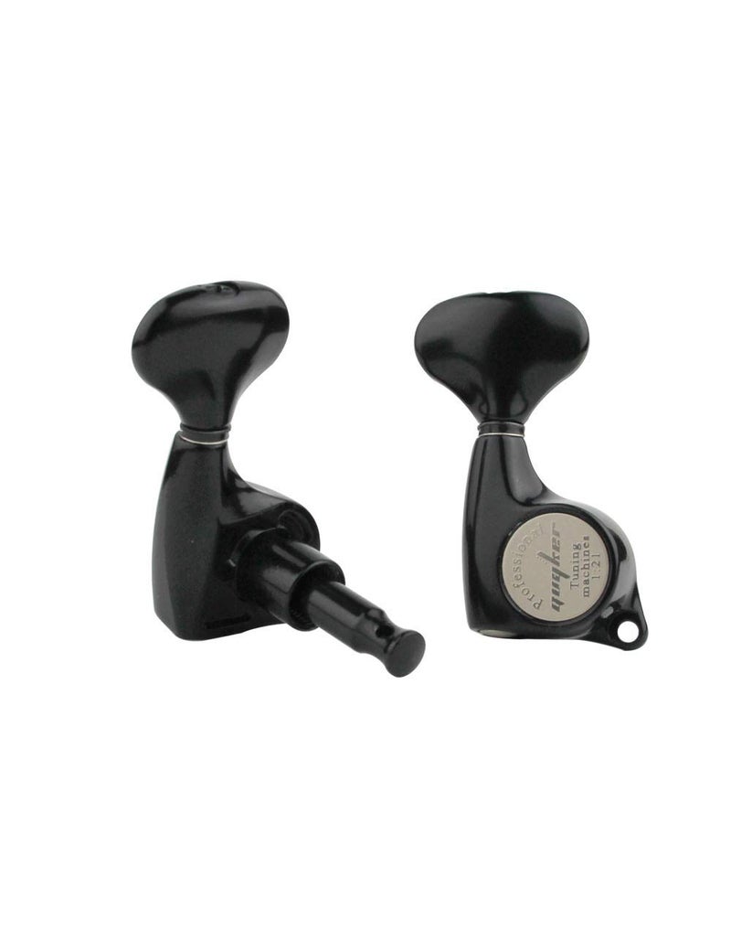 Guyker Guitar Machine Heads (3L + 3R) â€“ 1:21 Sealed Tuning Key Pegs Tuners Set Replacement for ST TL SG Style Electric or Acoustic Guitars â€“ Black - Image 5